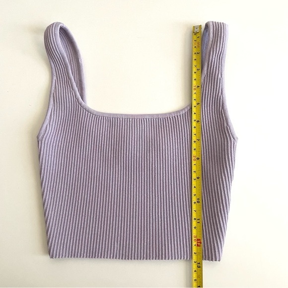 Aritzia Babaton Sculpt Knit Squareneck Cropped Tank in Pastel Lilac - Picture 8 of 8